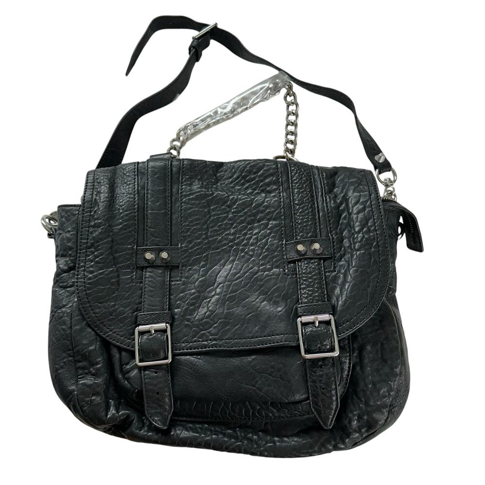 ASH Womens Backpack Black Leather Purse Crossbody Multifunction Bag Vintage